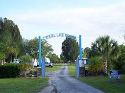 welcome to Crystal Lake RV Park in Mims Florida